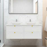 BV18WH (520mm Depth) Matt White Shaker Wall Hung Vanity - 1500mm